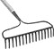 A garden rake, symbolizing professional landscaping and lawn care services.